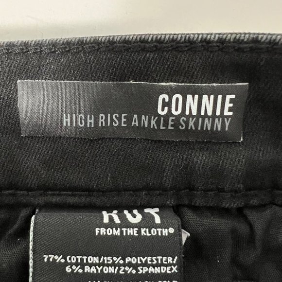 Kut from the Kloth Womens Connie Black High Rise Ankle Skinny Jeans size 2 - Picture 11 of 14